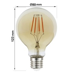 5W LED Bulbs Filament Vintage E27 G80 Gold - Dimmable