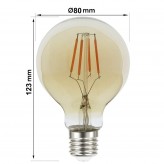 Lâmpada LED Filamento Vintage 5W E27 G80 Gold - Regulável