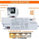 Encastrável 24W Circular - OSRAM CHIP DURIS E 2835 - CCT -  UGR19