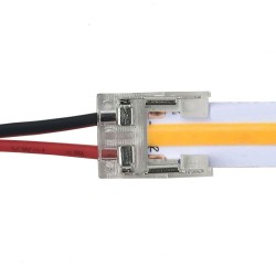 Conector transparente para fitas LED COB + SMD  - 10mm - IP20