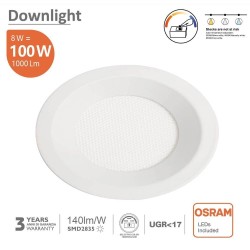 Downlight LED 8W Circular - OSRAM CHIP DURIS E 2835 - CCT - UGR19