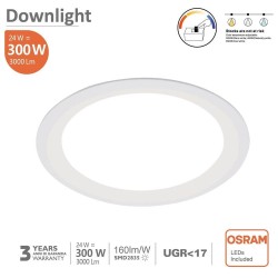 Encastrável 24W Circular - OSRAM CHIP DURIS E 2835 - CCT -  UGR19