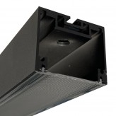 Aluminum Profile- Black - POSTDAM - UGR17 Micro Prism Diffuser -2 Meters - Batten + Pendant