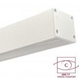 Perfil Aluminio - Blanco - POSTDAM - Difusor Micro Prisma UGR17 -2 Metros - Regleta + Colgante