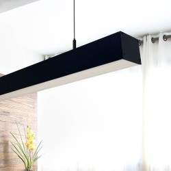 Aluminum Profile- Black - POSTDAM - UGR17 Micro Prism Diffuser -2 Meters - Batten + Pendant