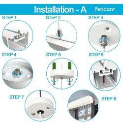 Perfil Aluminio - Blanco - POSTDAM - Difusor Micro Prisma UGR17 -2 Metros - Regleta + Colgante