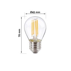 Lâmpada LED Filamento 4W E27  G45