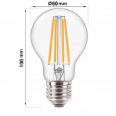 8W LED Bulbs Filament  E27 A60