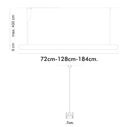 Lâmpada Linear Pendente LED - MUTE  - 72cm - 128cm - 184cm - IP54