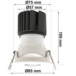 15W LED Downlight - Adjustable - TECHNICAL WHITE- CRI+92 - UGR13