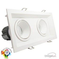 30W LED Downlight - Adjustable - WHITE Double- CRI+92 - UGR13