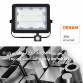 30W LED Floodlight NEW  AVANT OSRAM CHIP DURIS E 2835 - Motion Sensor PIR