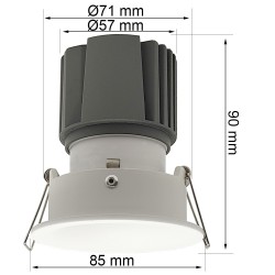 15W LED Downlight -  WHITE - CIRCULAR - CLOUD - CRI+92 - UGR13