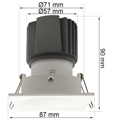 Downlight LED 15W - BLANCO - CUADRADO - NUBE - CRI+92 - UGR13