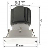 15W LED Downlight -  WHITE - SQUARE - CLOUD - CRI+92 - UGR13