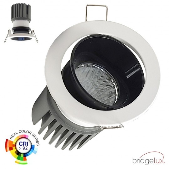 Downlight LED 15W - Ajustável - BRANCO - PRETO - CRI+92 - UGR13