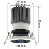 Encastré LED 15W - Orientable -BLANC - NOIR - CRI+92 - UGR13