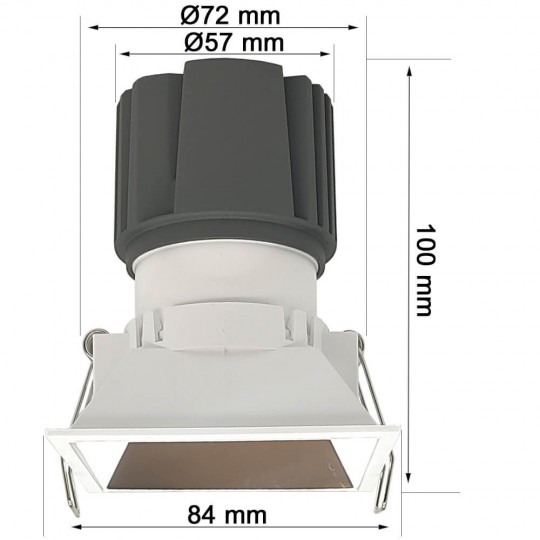 LED Downlight 15W - CHROM -  QUADRATISCH - CRI+92 - UGR13