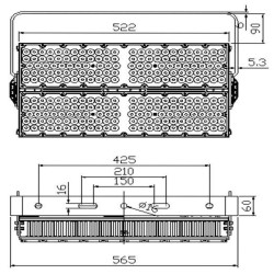 600W LED Floodlight PHILIPS Xitanium - CORELMAX- 220Lm/W- CLASS A