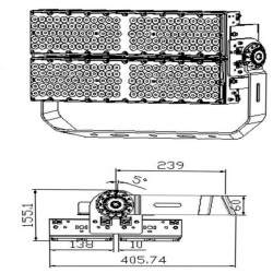 600W LED Floodlight PHILIPS Xitanium - CORELMAX- 220Lm/W- CLASS A