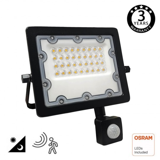 30W LED Floodlight NEW  AVANT OSRAM CHIP DURIS E 2835 - Motion Sensor PIR