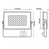 30W LED Floodlight NEW  AVANT OSRAM CHIP DURIS E 2835 - Motion Sensor PIR