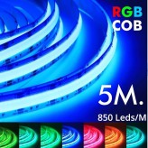 Tira LED 24V RGB | 5m | COB | 850 LED/m | 1650Lm | 18W/M | IP20
