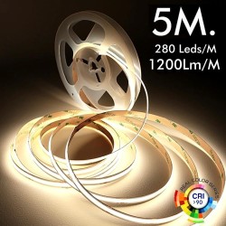 LED Strip COB 24V | 280 LED/m | 5m | FLIP CHIP | 1320Lm | 12W/M | CRI90 | IP20