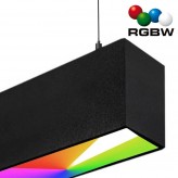 Lâmpada linear Pendente LED RGB+WITE  - MUNIQUE SLIM PRETO - 0,5m - 1m - 1,5m - 2m - IP54