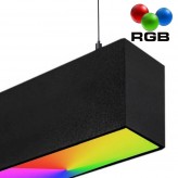 Lampe linéaire Suspension LED RGB - MUNICH SLIM NOIR - 0,5m - 1m - 1,5m - 2m - IP54