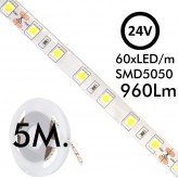 Fita LED 24V | 60xLED/m | 5m | SMD5050 |960Lm | 14W/M | IP20