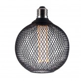 LED-Lampe - Modernes schwarzes Metall - 4W - E27 - G125 - Dimmbar