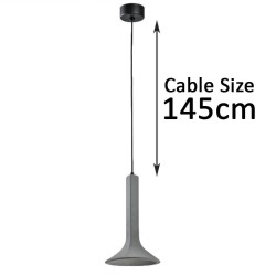 Lâmpada Pendente Circular DARK - Concreto - para E14