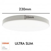 Plafón LED Superficie 24W - DRAMMEN - Plata