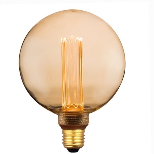 LED-Lampe - Modern - Bernsteinkristall - 4W - E27 - G125 - Dimmbar