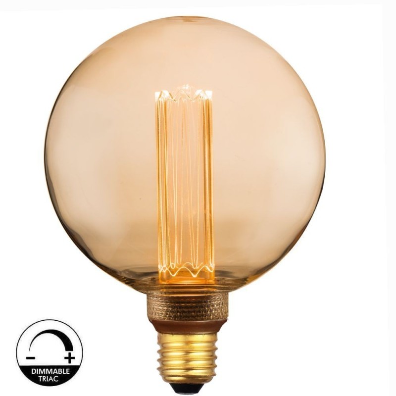 Bombilla LED Modern Cristal Ambar 4W E27 G125 - Dimable