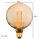 Ampoule LED - Moderne Cristal Ambre - 4W - E27 - G125 - Dimmable