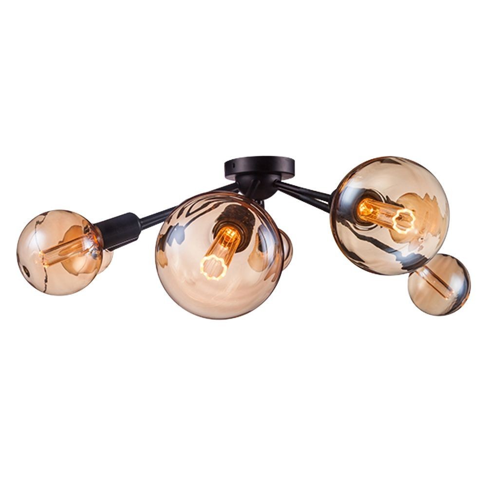 LED-Lampe - Modernes Rauchglas - 4W - E27 - G125 - Dimmbar Lichtfarbe  Bernstein