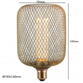 LED Bulb - Modern  GOLD Metal - 4W - E27 - Dimmable