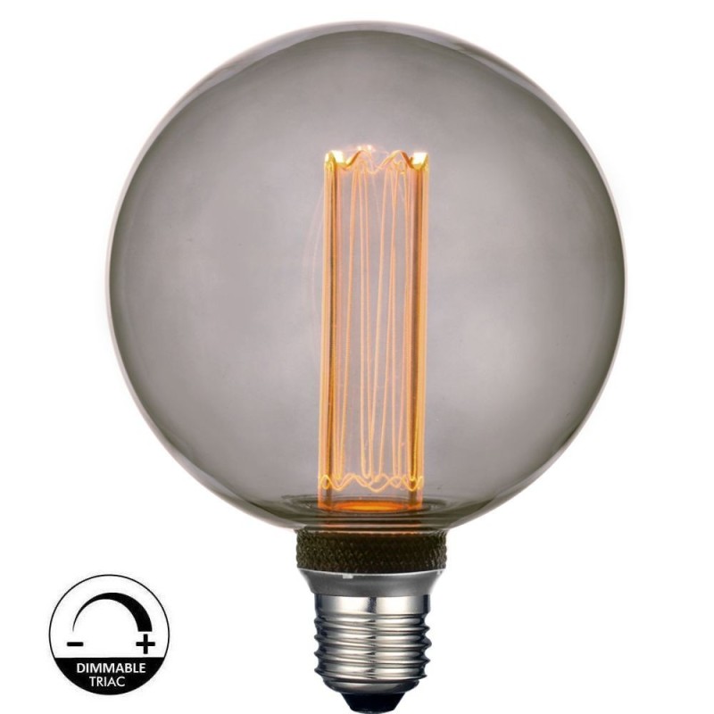 LED Bulb - Modern Smoked Glass - 4W - E27 - G125 - Dimmable