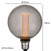 Ampoule LED - Verre fumé moderne - 4W - E27 - G125 - Dimmable