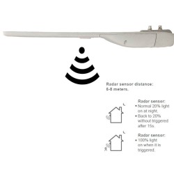 Farola LED 120W Chip  Solar PROFESIONAL - con Sensor de Movimiento 190lm/W