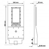 Farol Solar LED 120W Profissional ULTRA SLIM - Sensor de Movimento - 150lm/W