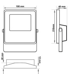 100W SOLAR LED Outdoor Floodlight - NEW AVANT - 5000K