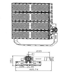 1200W LED Floodlight PHILIPS Xitanium - CORE MAX- 220Lm/W- CLASS A