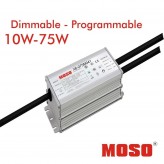 Driver Programável ajustável  MOSO X6-075M para Luminarias LED de hasta 75W - 5 anos Garantia