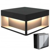 Balise Solaire LED 5W Chip - Sur Mur - Carrée - Aluminium - 20x20cm