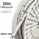 LED-Streifen 220V | 140xLED/m | 20m | SMD2835 | 2566Lm/M| 19W/M | IP67 | Schneiden Sie alle 10 cm