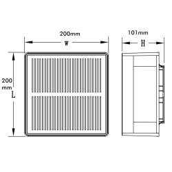 Solar LED Beacon 5W Chip - Wall Mounted - Square - Aluminum - 20x20cm