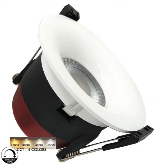 Downlight LED 8W - IP65 - Dimmable - Blanc Circulaire - CCT - Spécial Salles de Bains - Extérieur